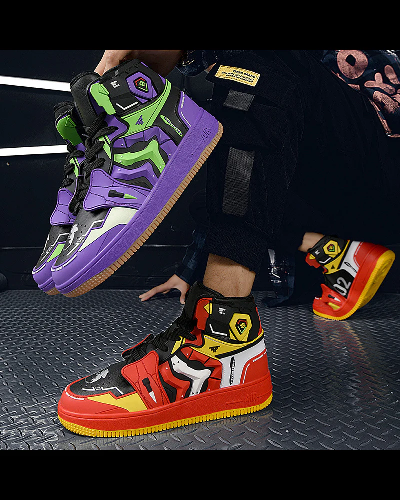 Cyberpunk Techwear Mecha Purple Sneakers - Image 2