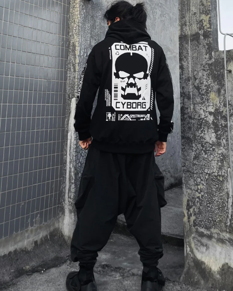 Cyberpunk Techwear Skull Hoodie - Image 2