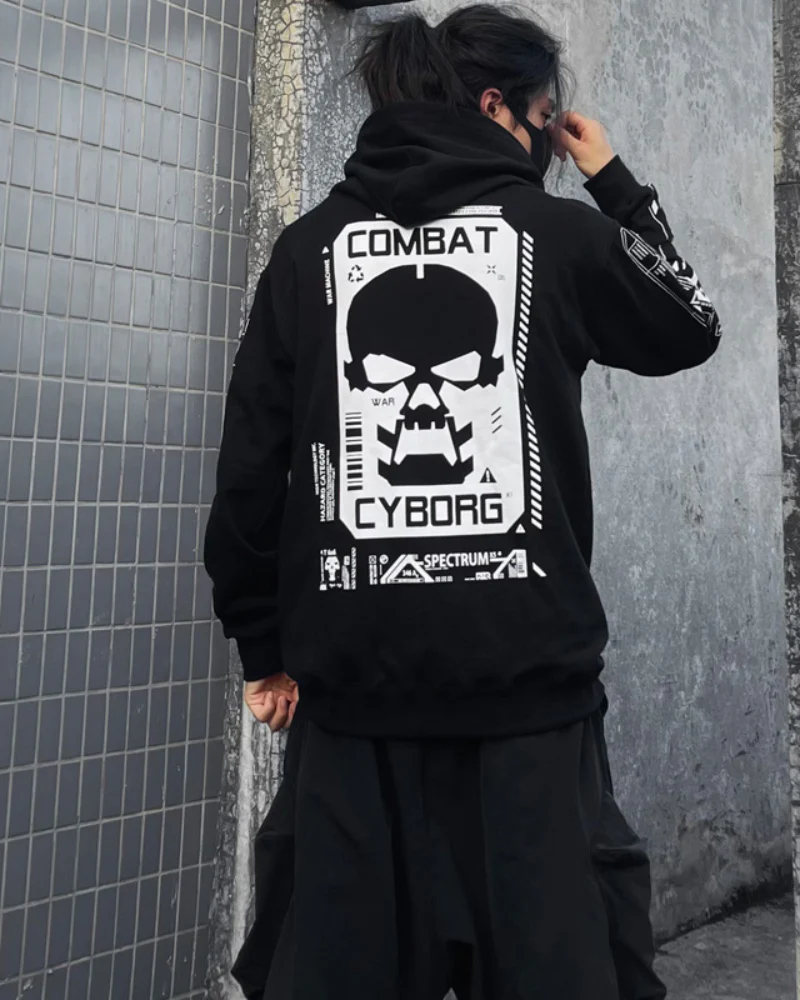 Cyberpunk Techwear Skull Hoodie - Image 4