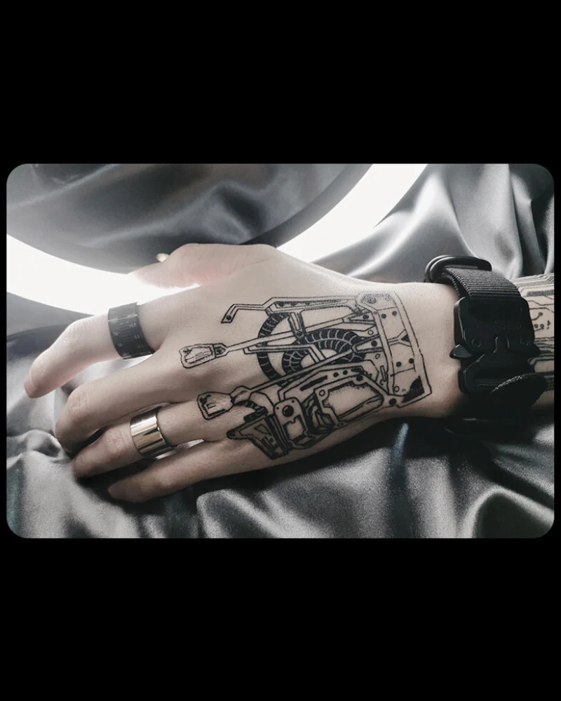 Cyberpunk Waterproof Hand Tattoo - Image 2
