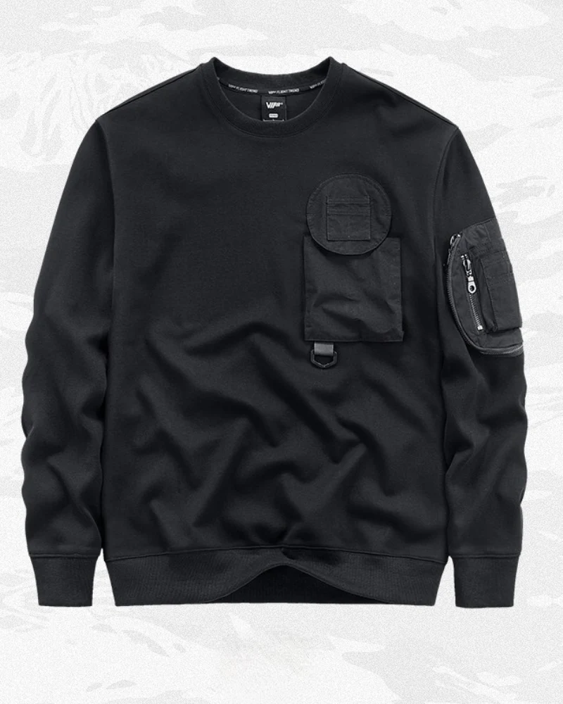 Dark-style Functional Crew Neck Long-sleeved Sweatshirt - Image 3