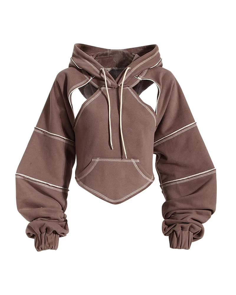 Darkwear Cutout Crop Hoodie - Image 2
