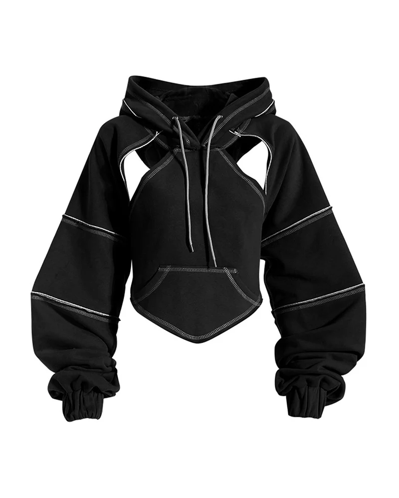Darkwear Cutout Crop Hoodie - Image 3