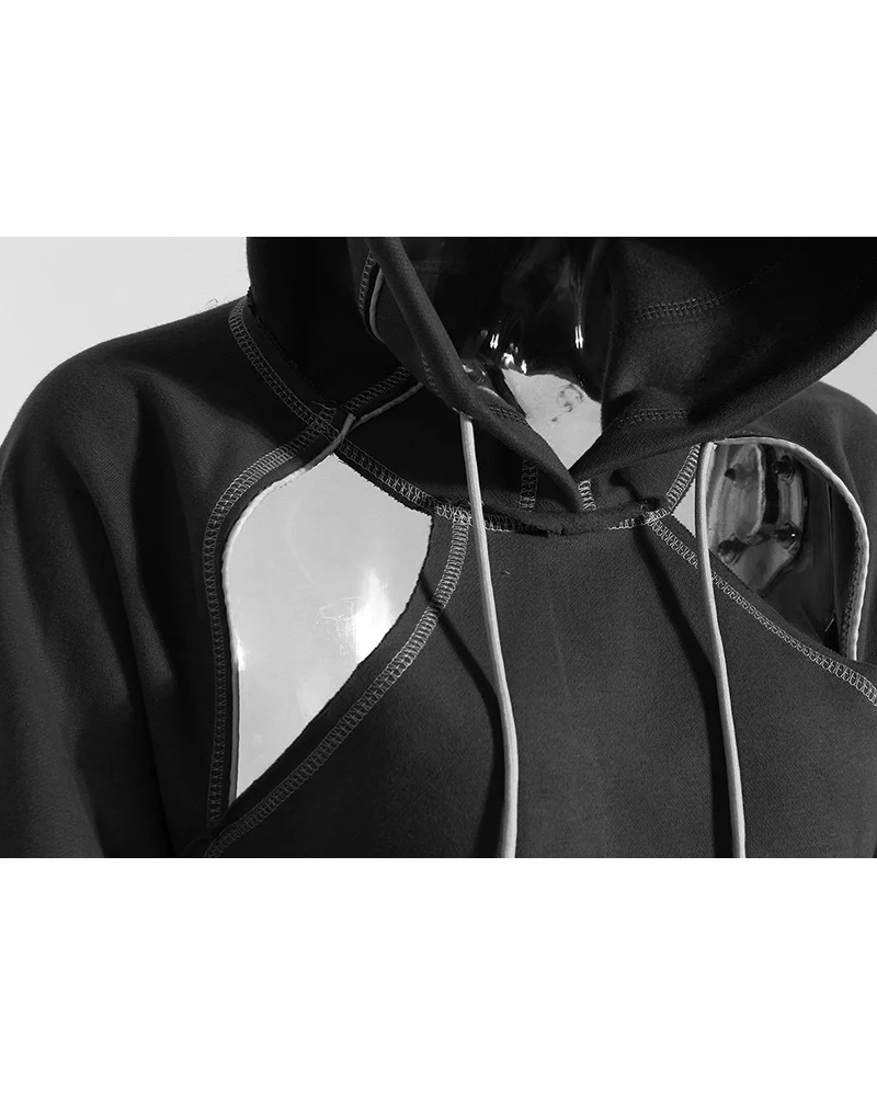 Darkwear Cutout Crop Hoodie - Image 5