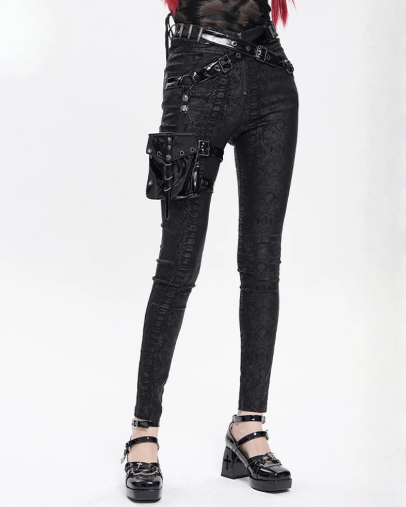 Darkwear Detachable Leg Bags Women Punk Pants - Image 4