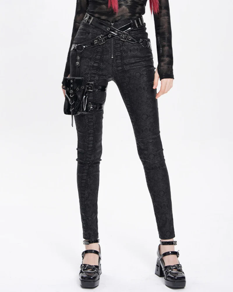 Darkwear Detachable Leg Bags Women Punk Pants - Image 5