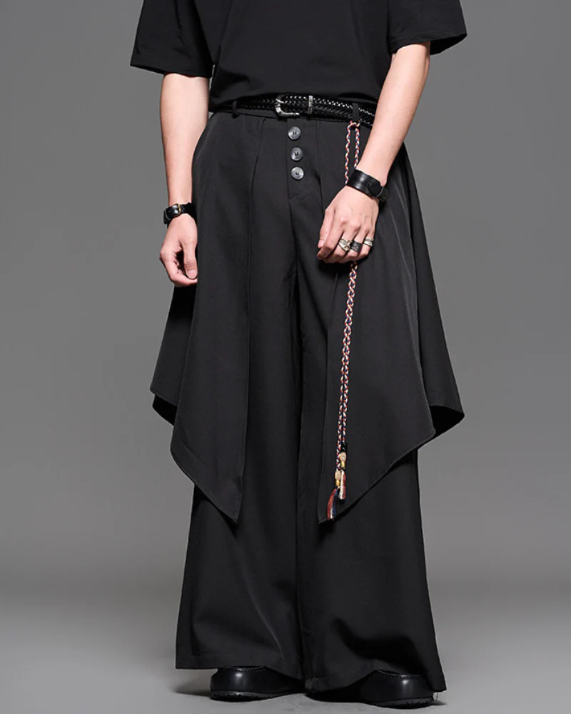 Darkwear Japanese-Style Fake Two-Piece Hakama Pants - Image 2