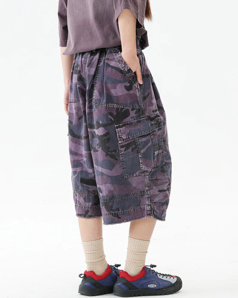Streetwear Denim Style Baggy Camo Jorts - Image 12