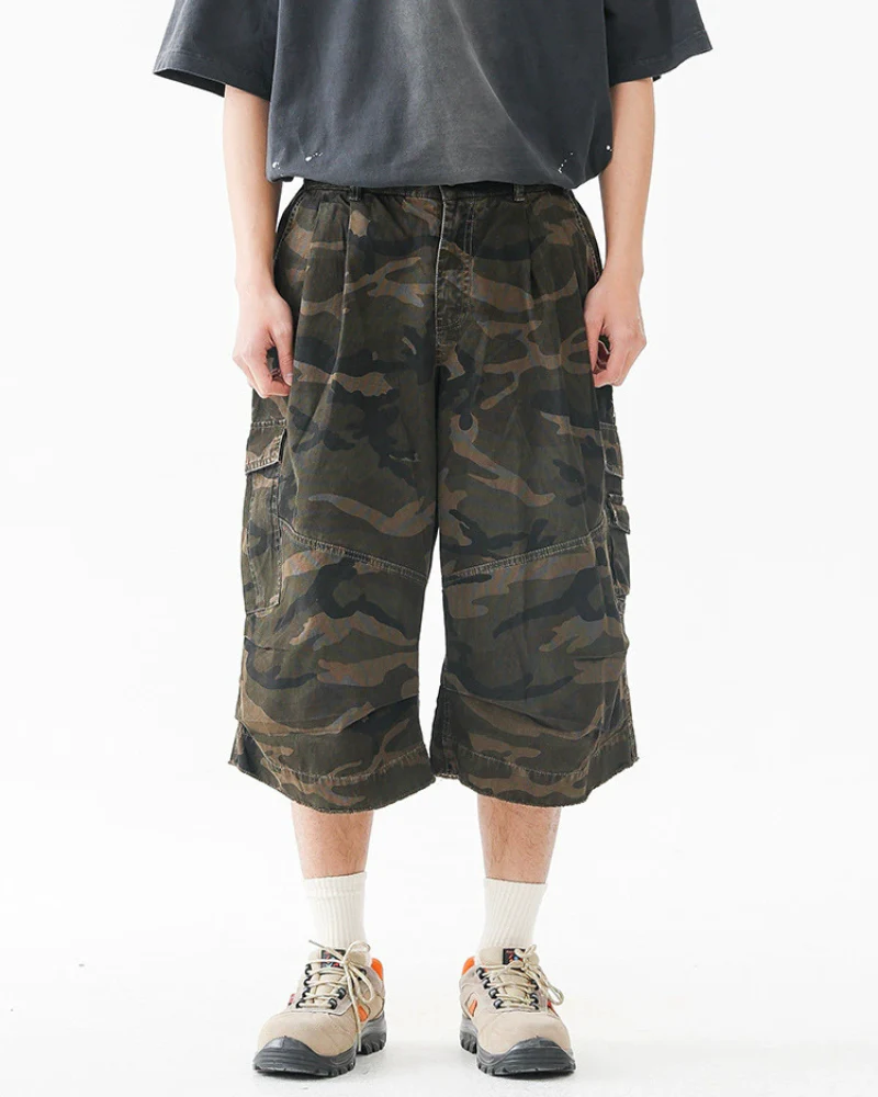 Streetwear Denim Style Baggy Camo Jorts - Image 4