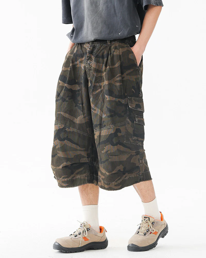 Streetwear Denim Style Baggy Camo Jorts - Image 5