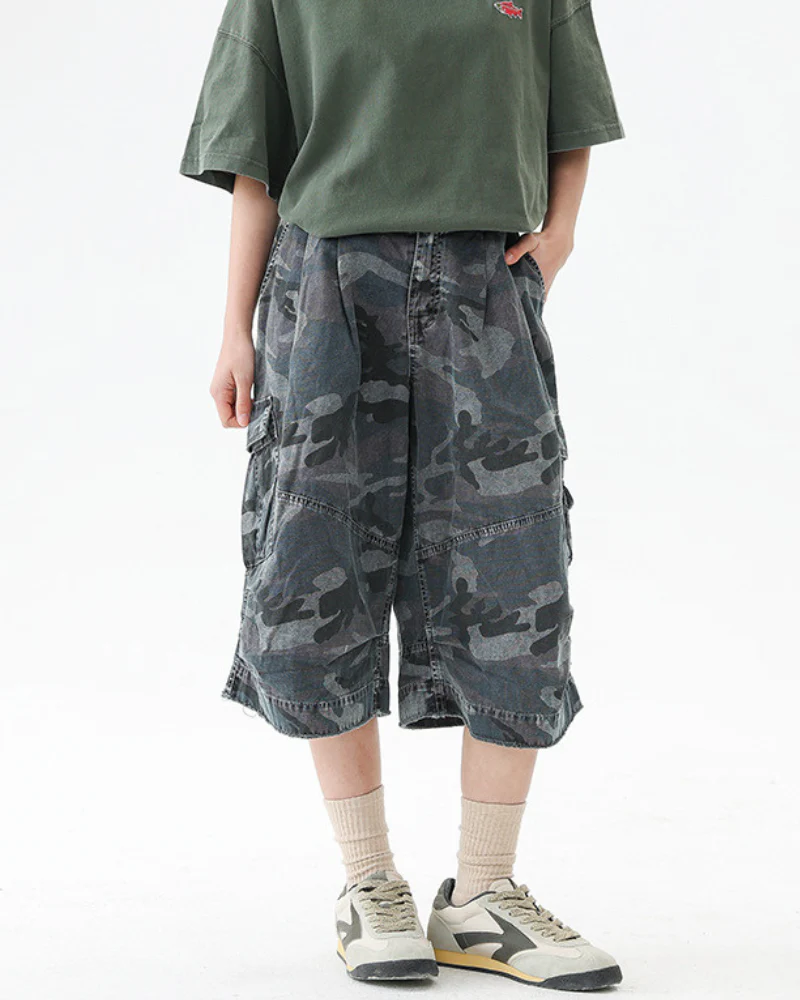 Streetwear Denim Style Baggy Camo Jorts - Image 8