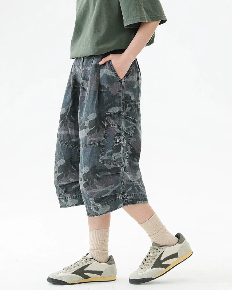 Streetwear Denim Style Baggy Camo Jorts - Image 9
