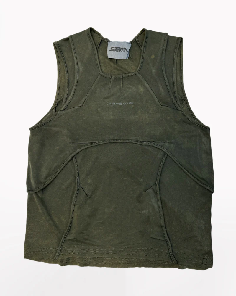 Dune Wasteland Deconstructed Splicing Sleeveless T-Shirt - Image 5