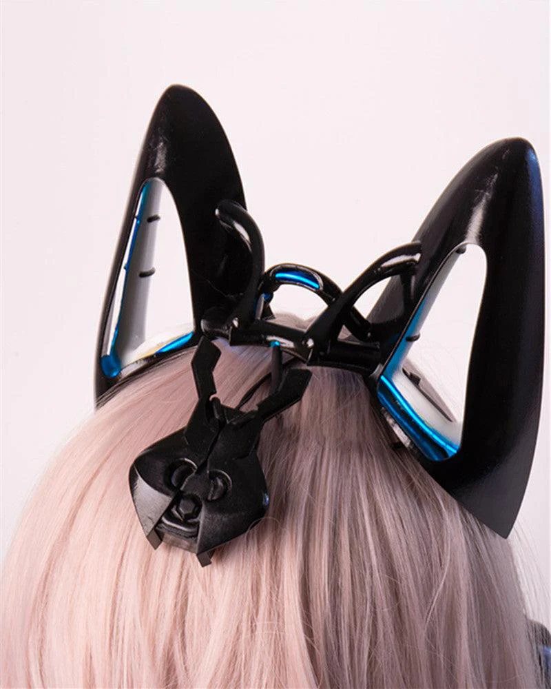 Fallen Angel Futuristic Cosplay Cyberpunk White Headband And Mask (Sold Separately) - Image 19