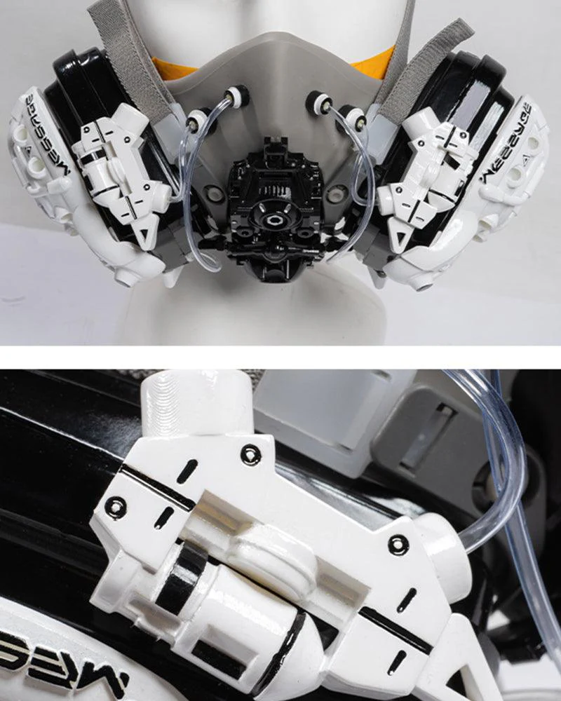 Fallen Angel Futuristic Cosplay Cyberpunk White Headband And Mask (Sold Separately) - Image 22