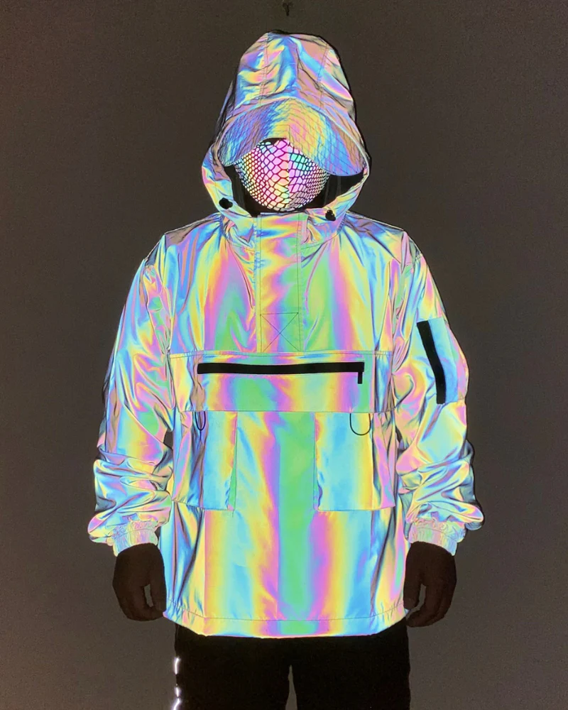 Functional Reflective Half-Zip Hooded Jacket - Image 2