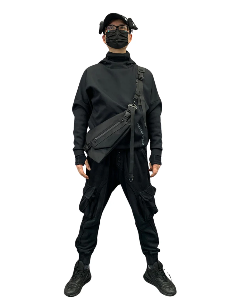 Functional Detachable Black Sling Chest Bag - Image 6