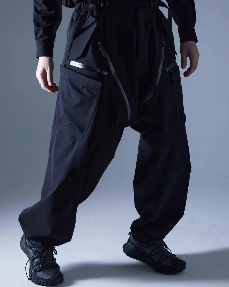 Functional Drop-Crotch Cargo Pants - Image 2