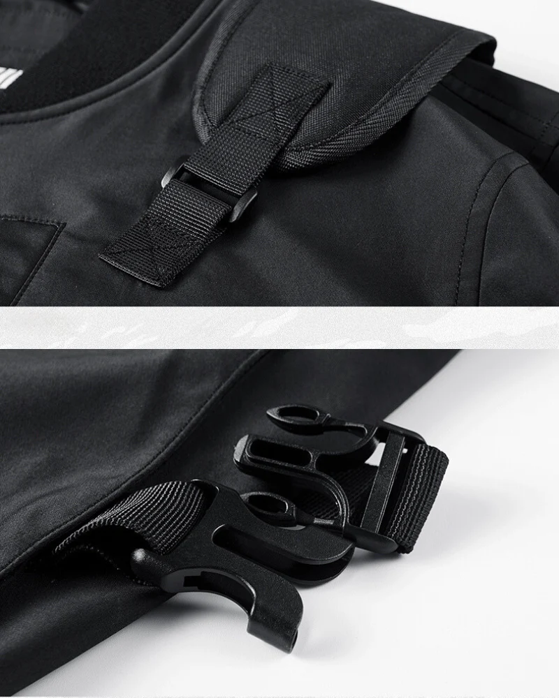 Functional Fake Two Piece Backpack Bomber Jacket - Image 6
