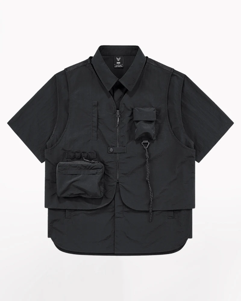 Functional Fake Two-Piece Short Sleeve Tech Shirt - Image 4