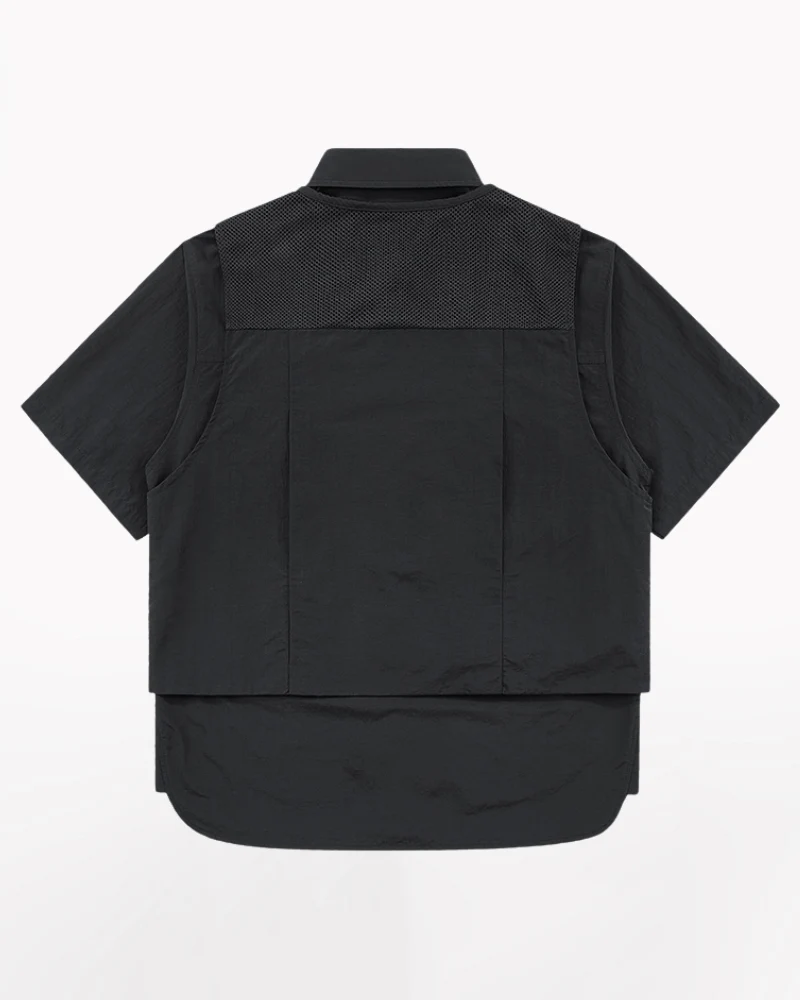 Functional Fake Two-Piece Short Sleeve Tech Shirt - Image 5