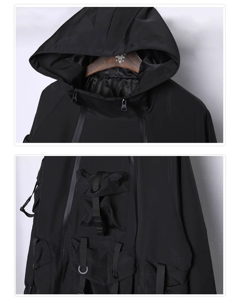 Functional Hardcore Loose Cyberpunk Hooded Jacket - Image 11