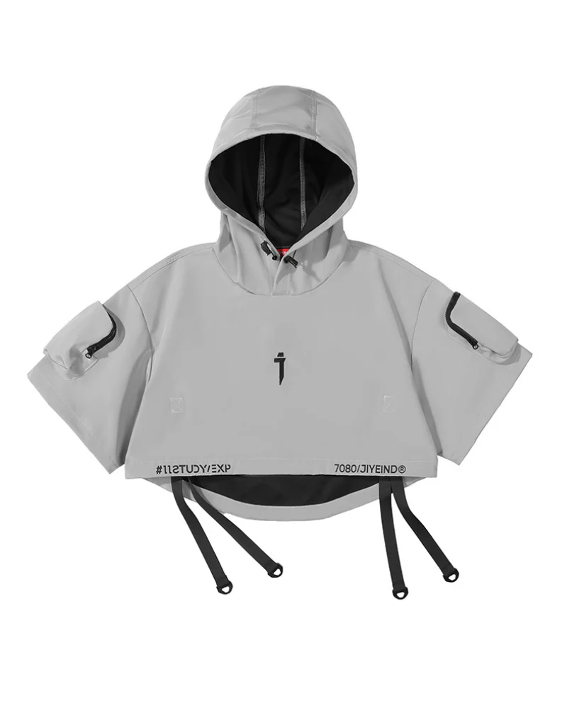 Functional Hooded Short Black Cape - Image 6
