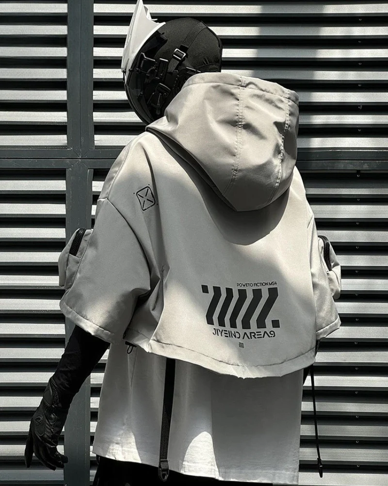 Functional Hooded Short Black Cape - Image 8