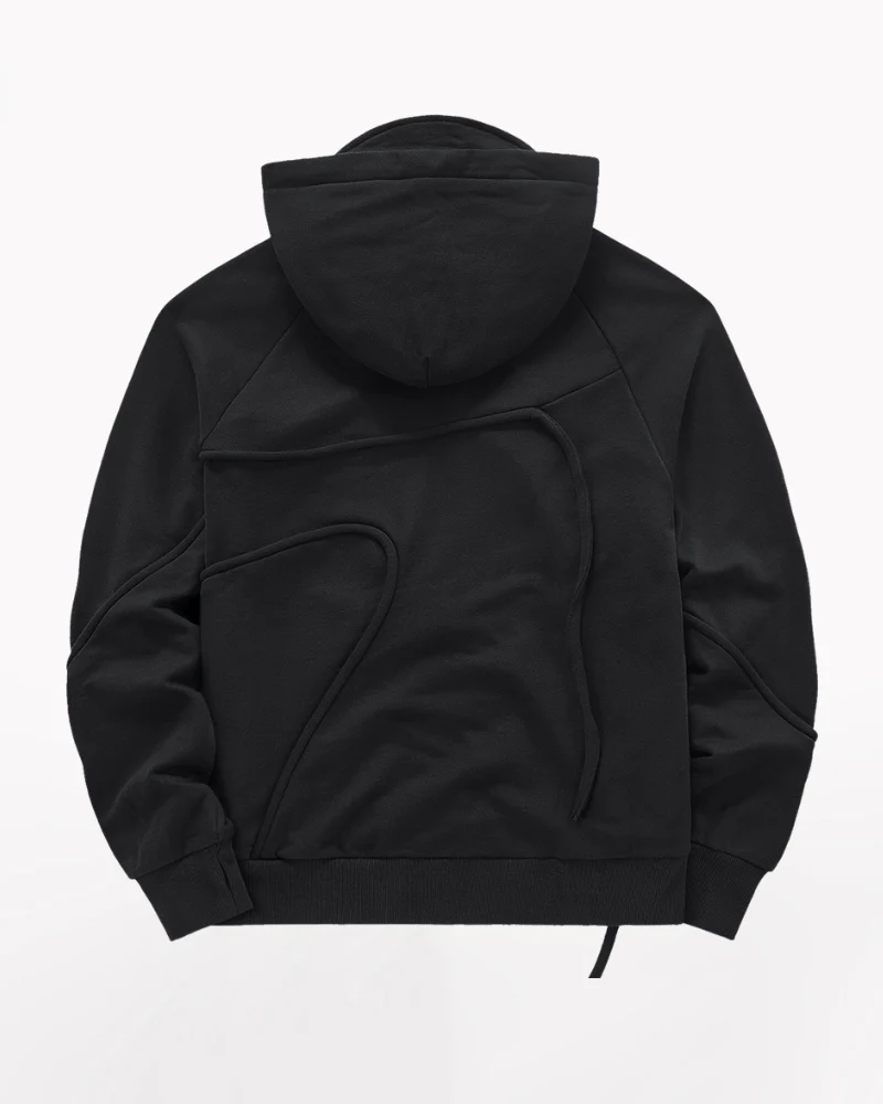 Functional Irregular Pocket Mask Tactical Hoodie - Image 3