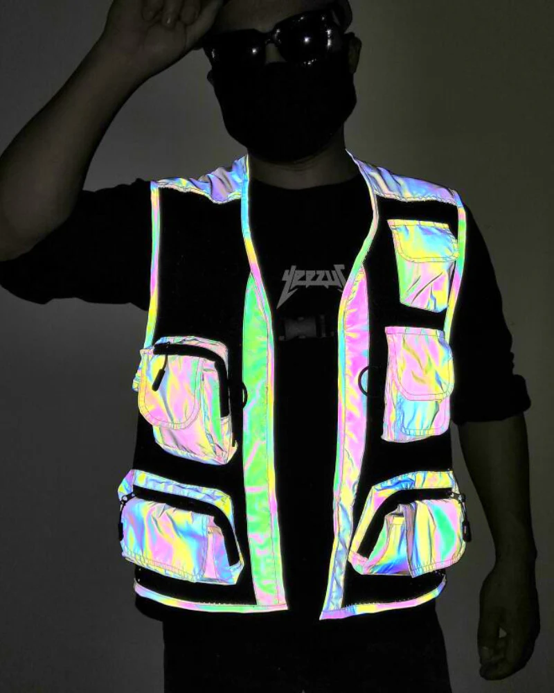 Functional Multi-Pocket Colorful Reflective Vest - Image 4