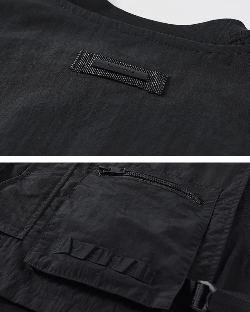 Functional Patchwork Fake Two-Piece T-Shirt - Image 3