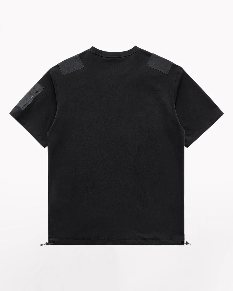 Functional Patchwork Sleeve Pocket Techwear T-Shirt - Image 2