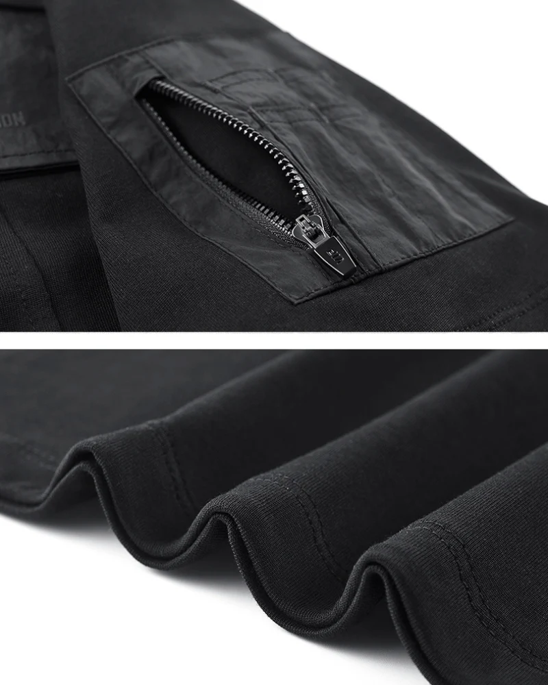 Functional Patchwork Sleeve Pocket Techwear T-Shirt - Image 5