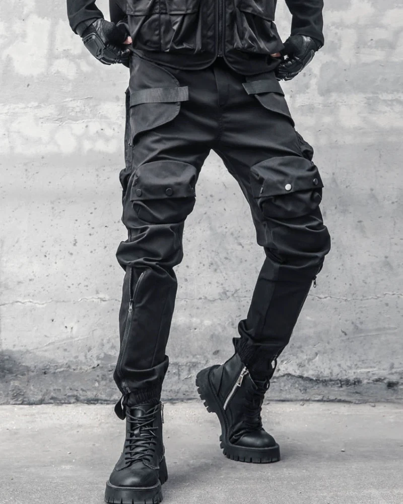 Functional Pocket Zipper Cargo Pants - Image 3