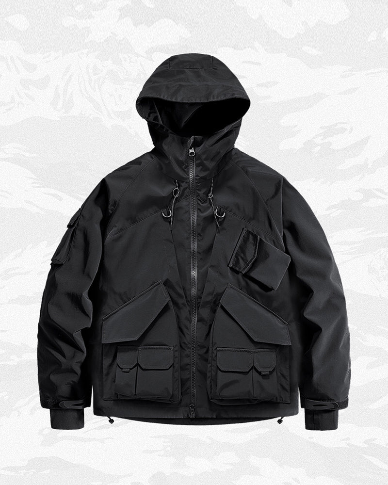 Functional Techwear Multi-pocket Hooded Jacket - Image 3