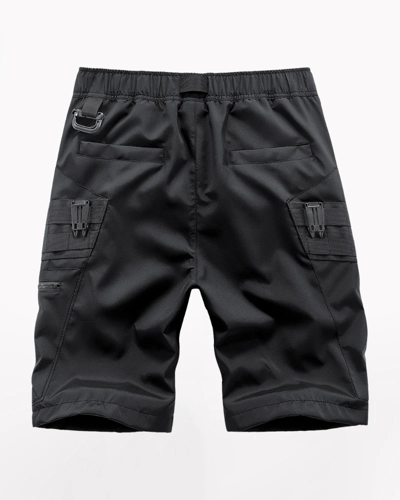 Functional Zip Pocket Black Cargo Shorts - Image 2