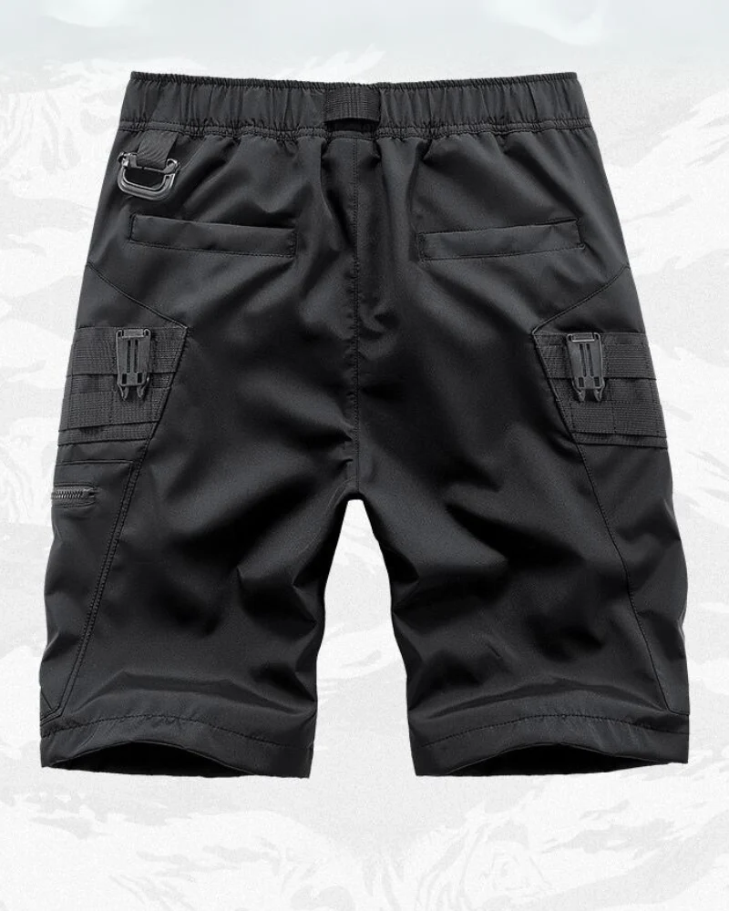 Functional Zip Pocket Black Cargo Shorts - Image 4