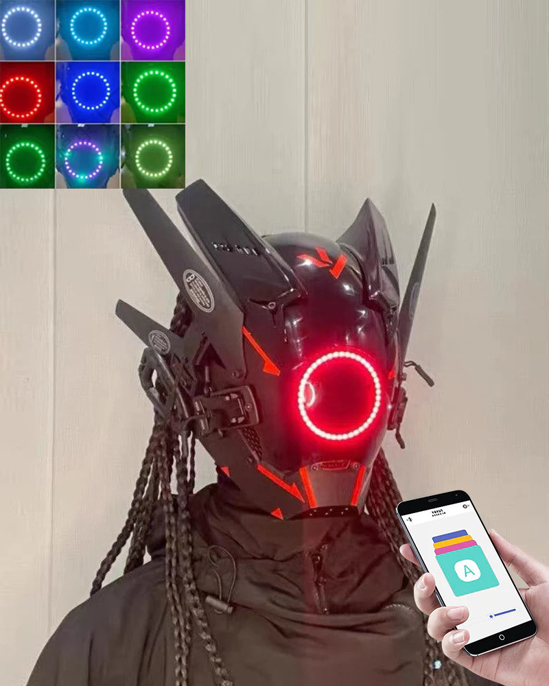 Future Cosplay LED Cyberpunk Helmet Mask - Image 4