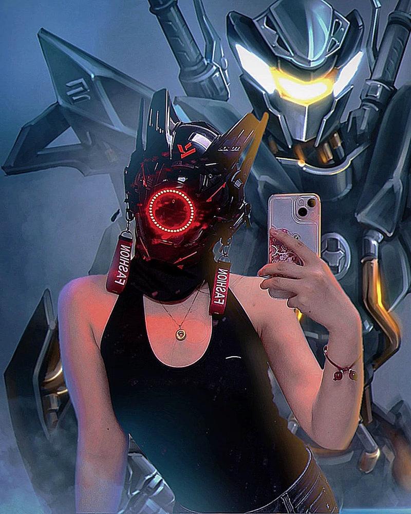 Future Cosplay LED Cyberpunk Helmet Mask - Image 6