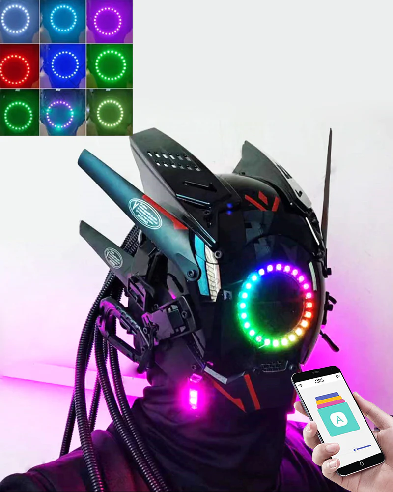 Future Cosplay LED Cyberpunk Helmet Mask - Image 9