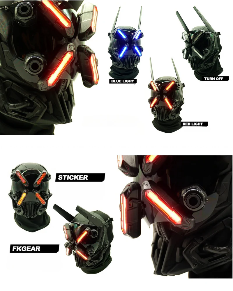 Future Envoy LED Cyberpunk Helmet Mask - Image 4