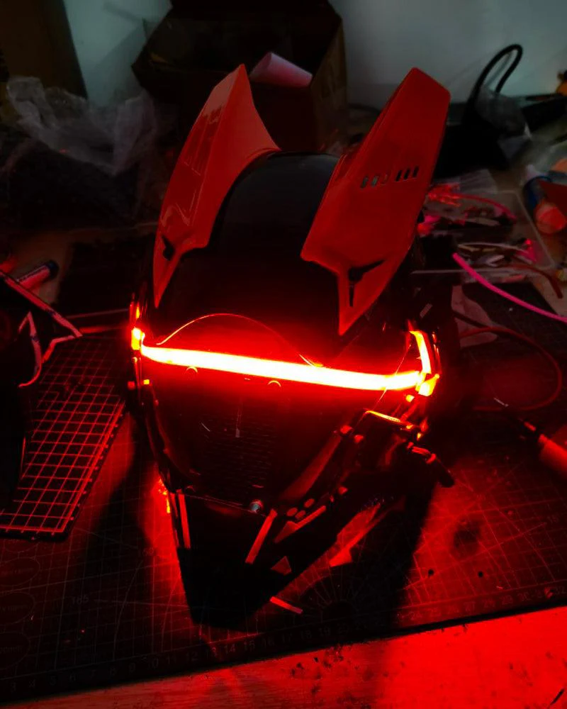Future Warrior Cyberpunk LED Helmet Mask (LEDs available in 7 colors) - Image 15
