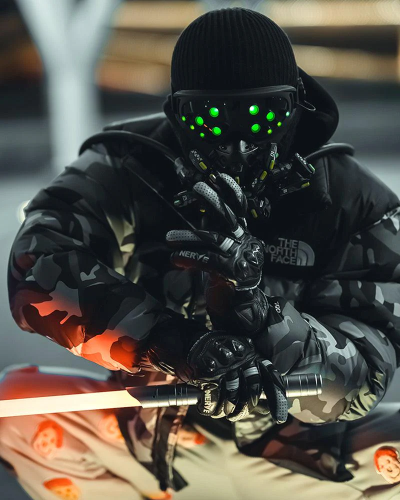 Futuristic Led Cyberpunk Goggles And Mask (Sold Separately） - Image 3