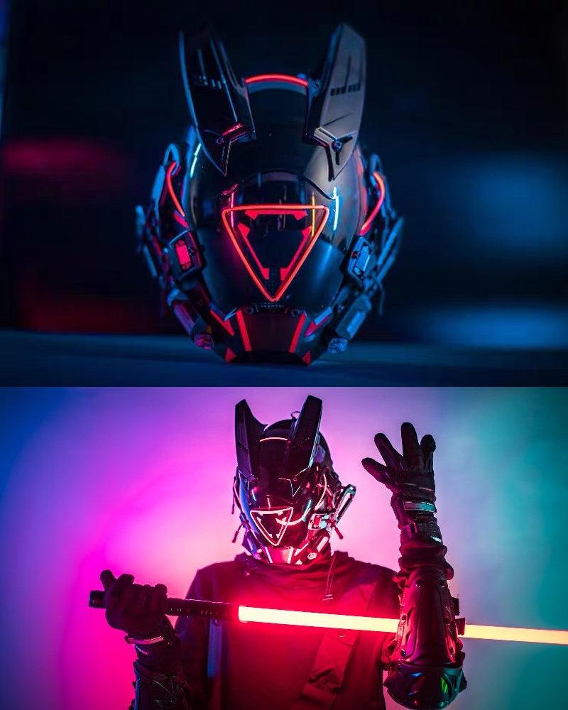 Futuristic LED Sci Fi Cyberpunk Helmet Mask - Image 15