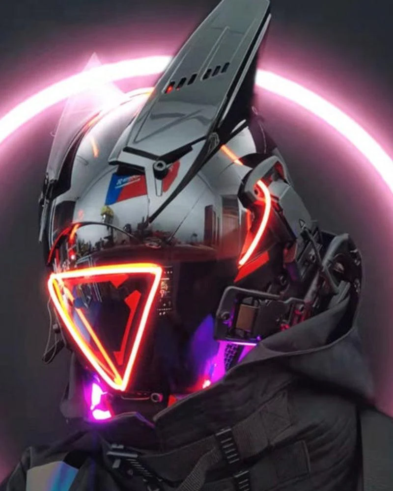 Futuristic LED Sci Fi Cyberpunk Helmet Mask - Image 3