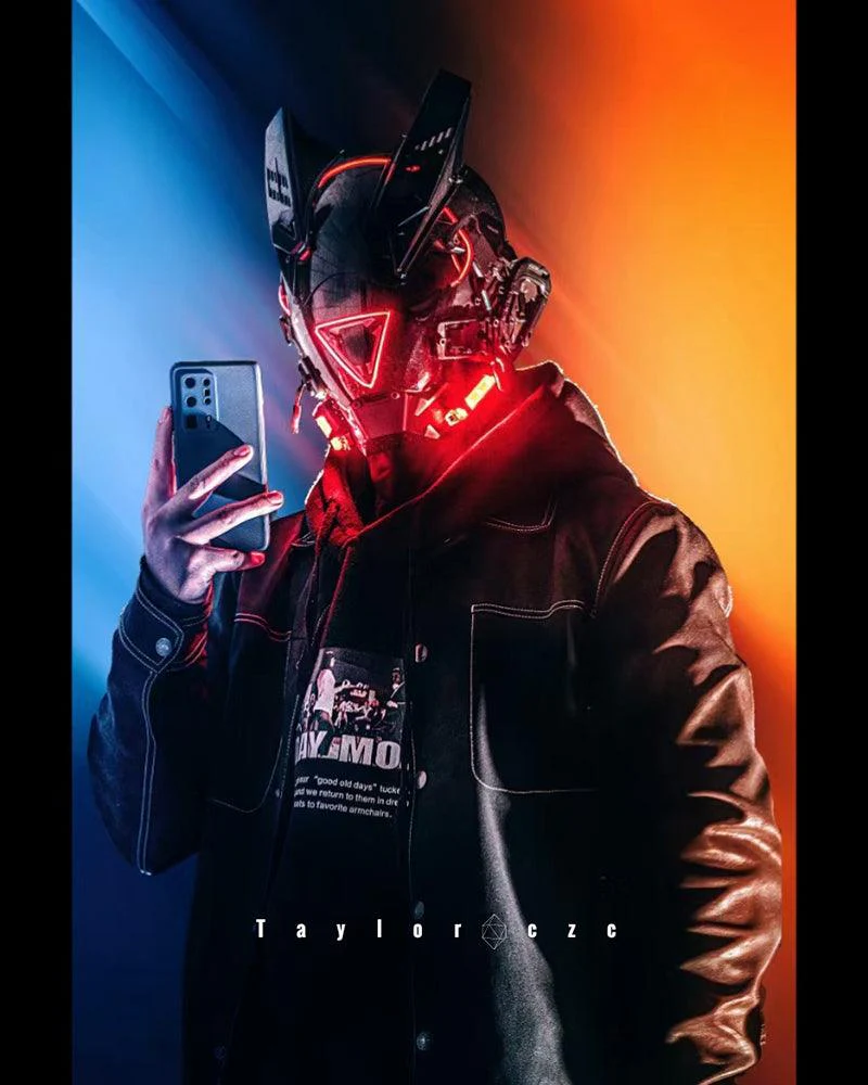 Futuristic LED Sci Fi Cyberpunk Helmet Mask - Image 5