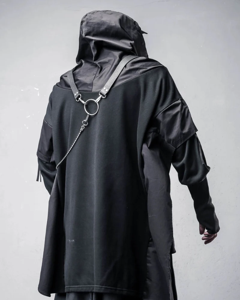 Futuristic Streetwear Ninja Cape Hoodie - Image 10