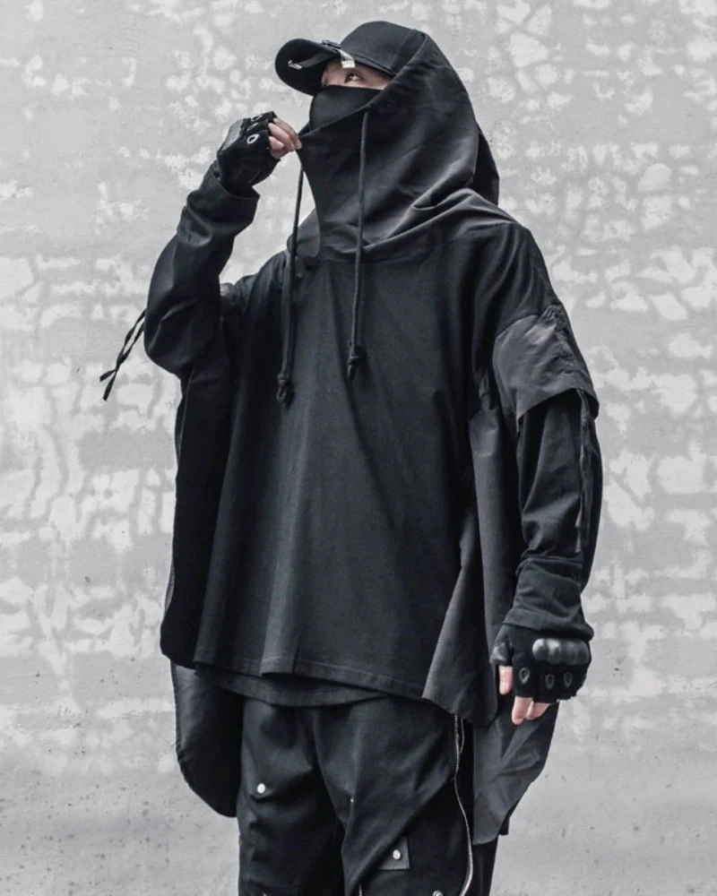 Futuristic Streetwear Ninja Cape Hoodie - Image 6