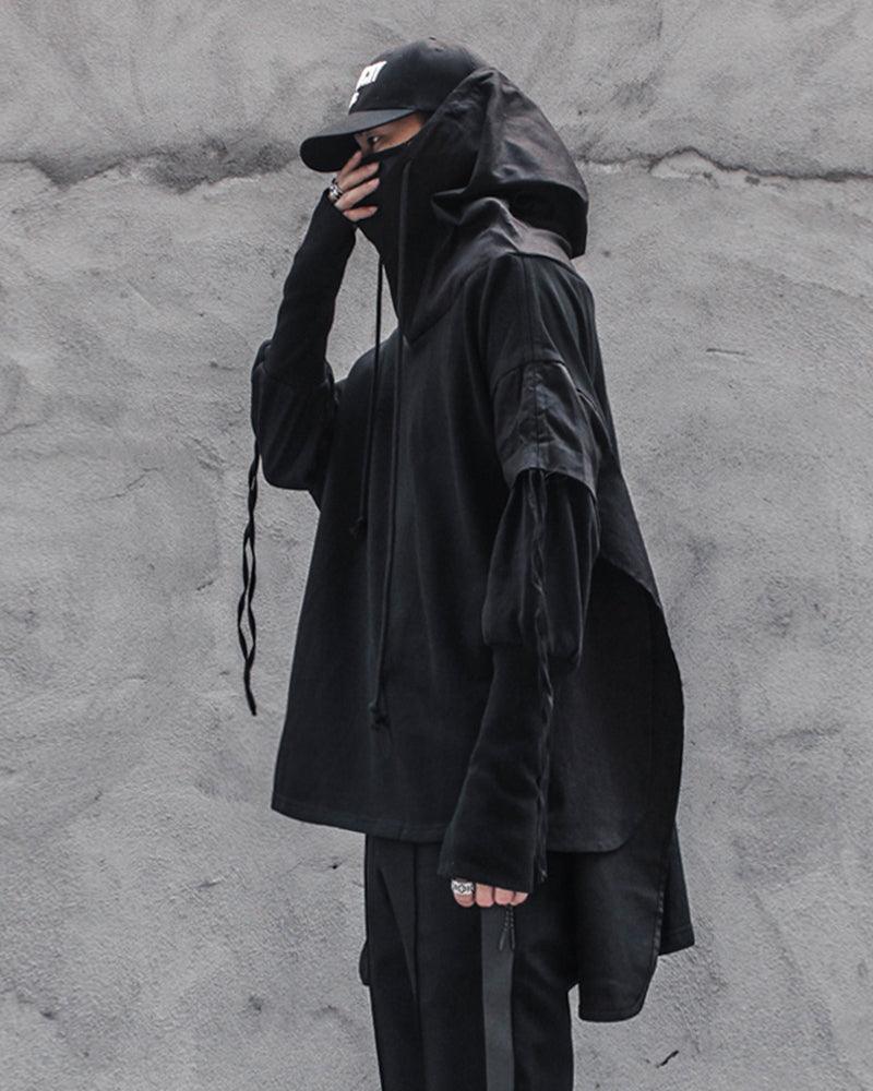 Futuristic Streetwear Ninja Cape Hoodie - Image 7