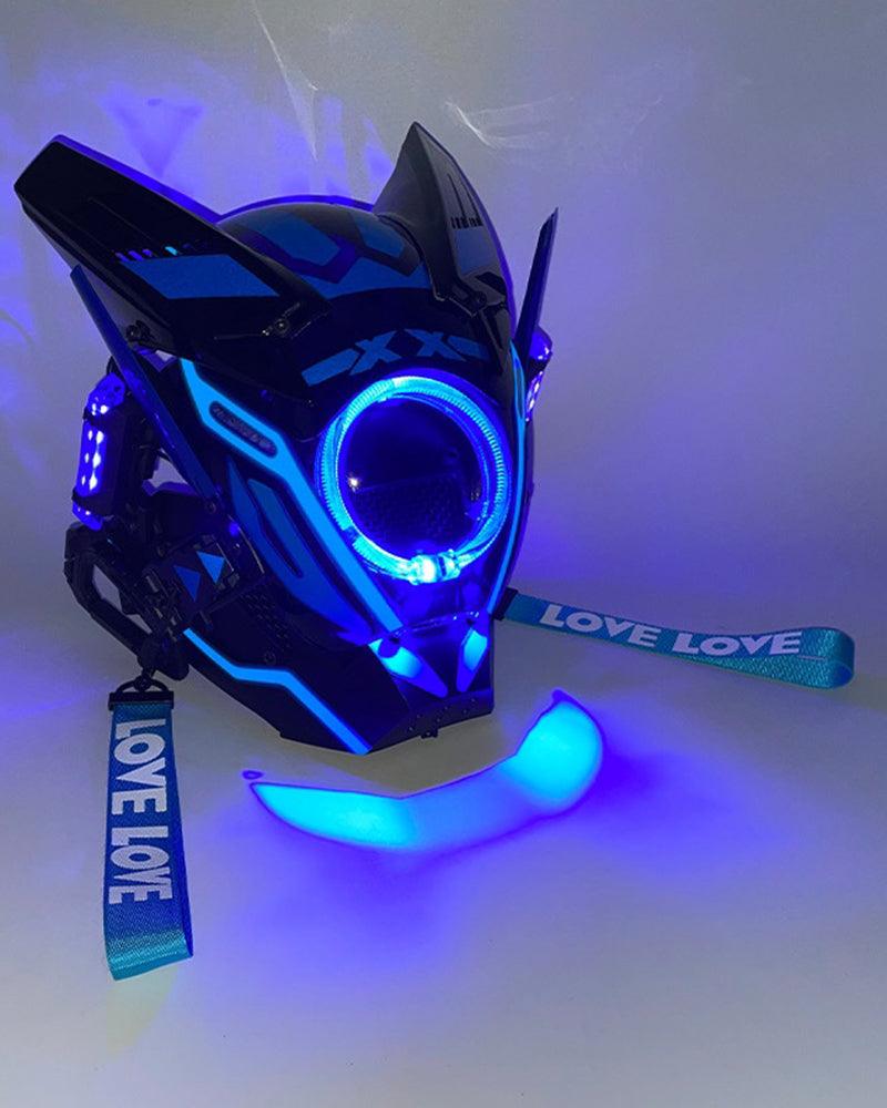 Futuristic Warrior LED Cyberpunk Helmet Mask - Image 17